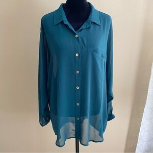 7 for all mankind Button-Up Sheer Blouse